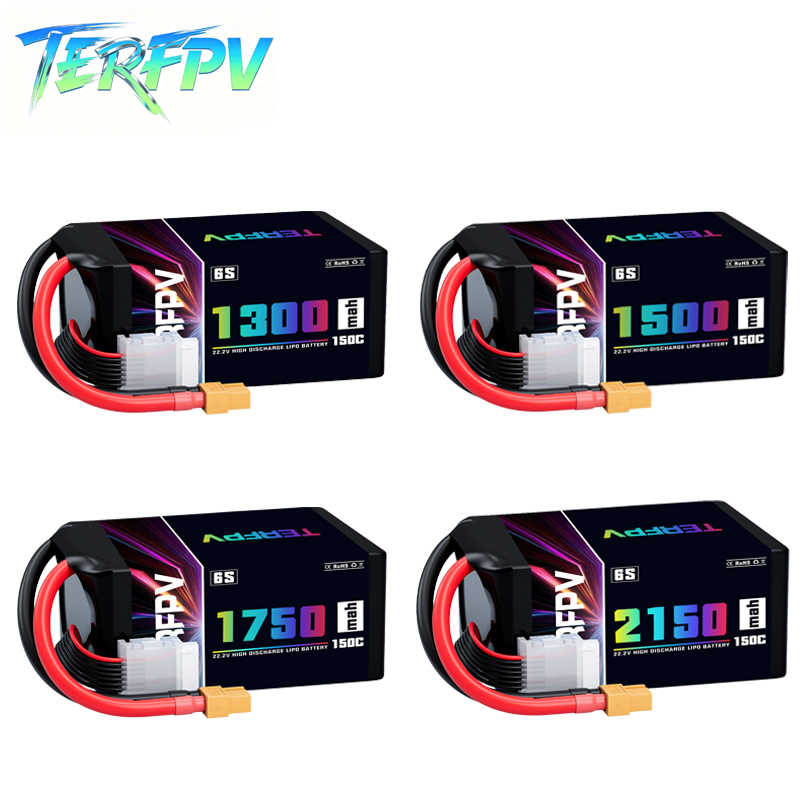 Lipo Battery 6S - TERFPV Lipo-Akku 6S 22,2V 1300/1500/1750/2150mAh 150C