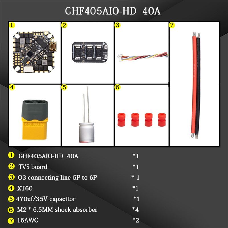 F405 Flight Controller - ABTI-GHF405AIO-HD 40A AIO Flugsteuerung F405 F4