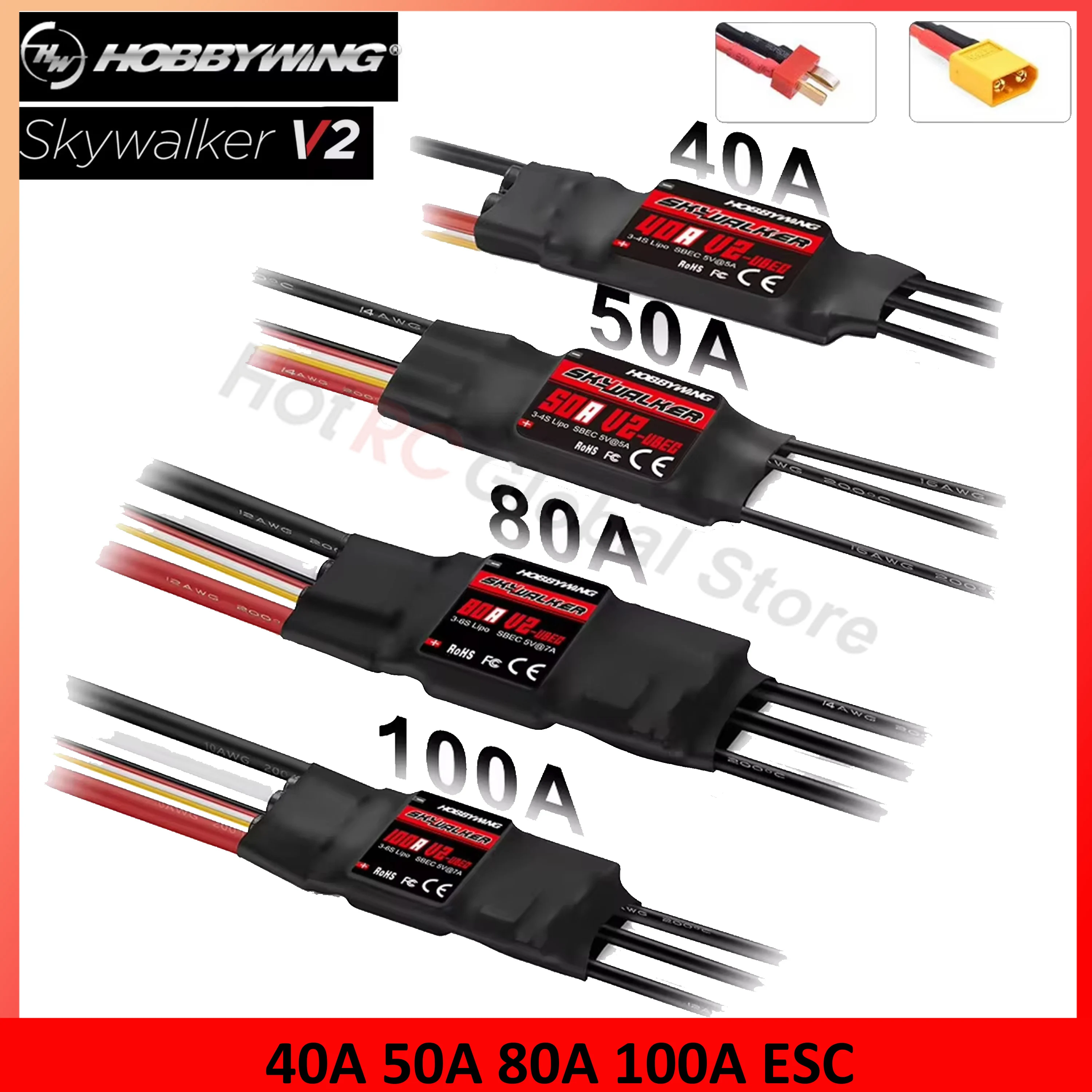 Brushed Drone Motor - Hobby wing skywalker v2 serie 40a