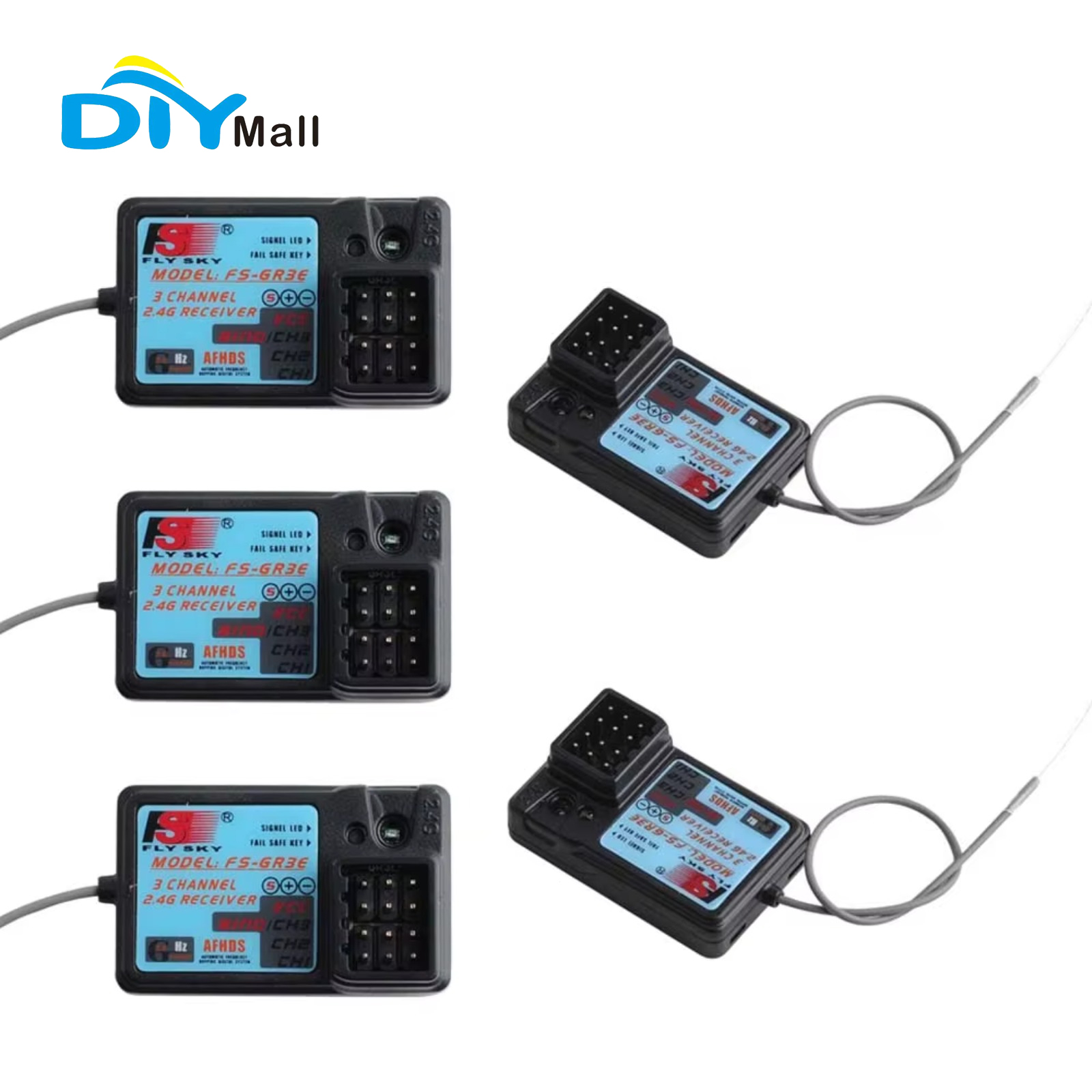 Flysky Transmitter - Flysky FS-GR3E 3-Kanal 2,4GHz Wasserdichter Empfänger