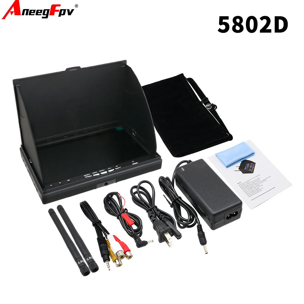 Fpv Goggles - LCD5802D LCD5802S 7-Zoll-5,8 G 40-Kanal-FPV-Monitor Raceband-Videobildschirm