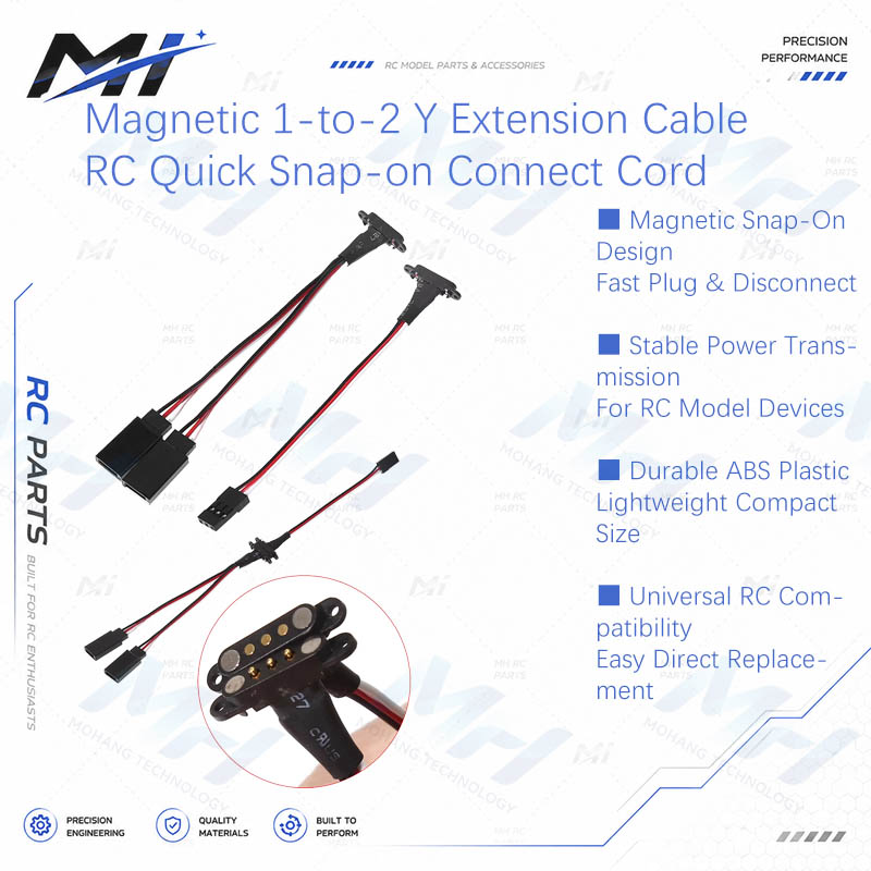 Rc Drone - Magnetisches 1-zu-2 Y-Verlängerungskabel mit JR-Stecker und