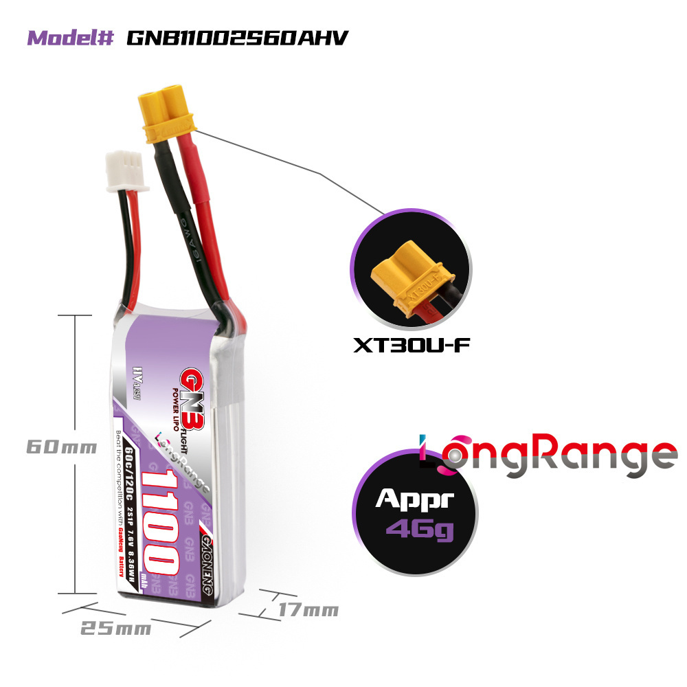 GNB 1100 mAh 2S 3S 4S 6S 60C/1 – Lipo Battery 6S Bewertung und Preis