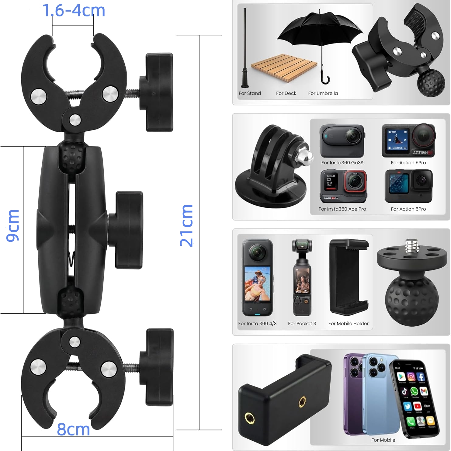 Doppelclip-Krabben-Superklemme – Runcam Camera Bewertung und Preis